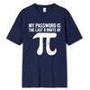 Мужская футболка 100% хлопок с принтом математических уравнений, забавная мужская футболка, модная футболка большого размера, мой пароль — последние цифры числа Пи