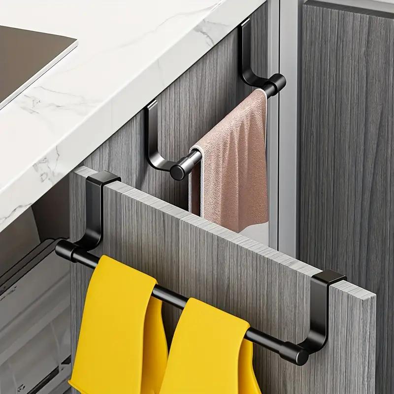 1 шт. Стальная перекидная вешалка для полотенец для хранения, вешалка для шкафа или буфета, держатель-полка для кухни, ванной комнаты, вмещает ручные/кухонные полотенца
