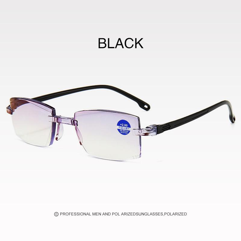 +1,0-+4,0 Мужские сверхлегкие очки для чтения без оправы с защитой от дальнего света, унисекс, антирадиационное стекло