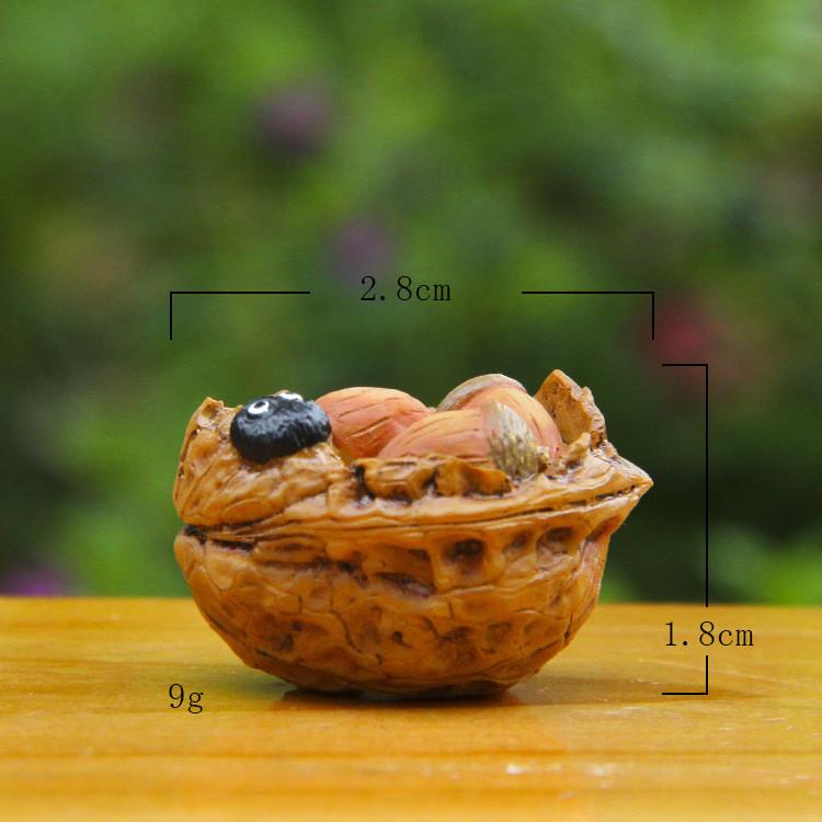 Cute Cartoon Totoro Cat Coal Ball Walnut Mini Model Ornament For Landscape Prop