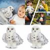 Enchanting Wizard Snowy Owl Plush Toy Fluffy Stuffed Animal Gift For Young Children