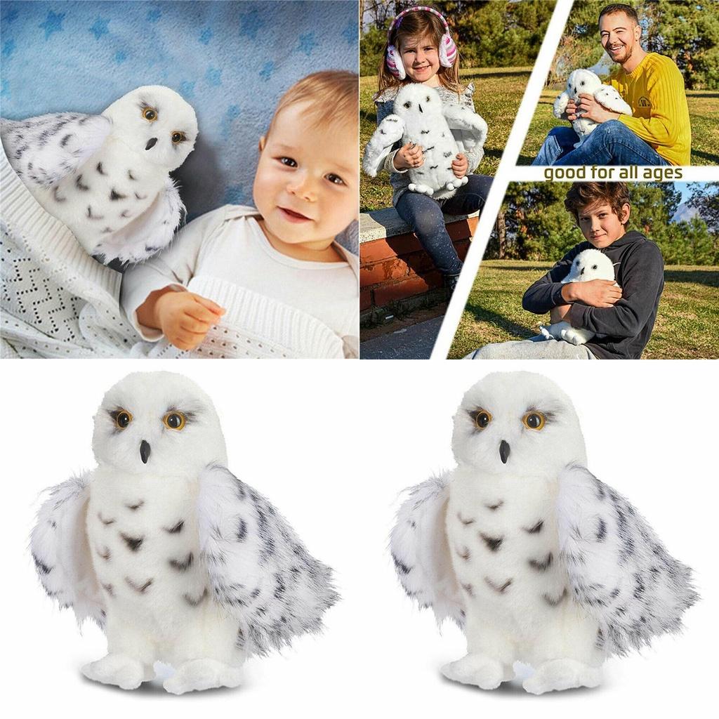 Enchanting Wizard Snowy Owl Plush Toy Fluffy Stuffed Animal Gift For Young Children