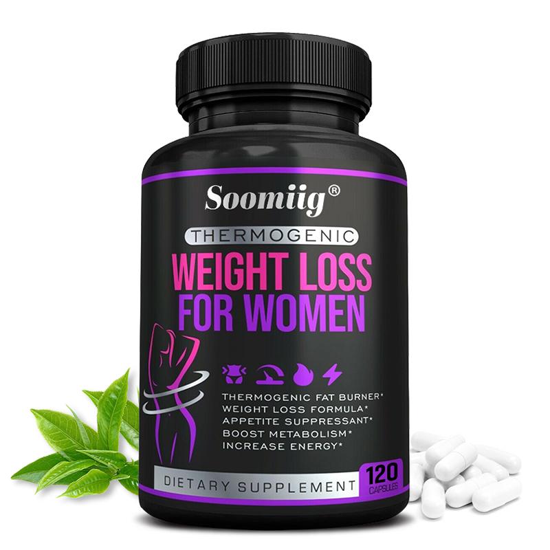 Thermogenic Dietary Supplement Capsules for Women, Green Tea EGCG & Herbal Blend, 120 Veggie Capsules