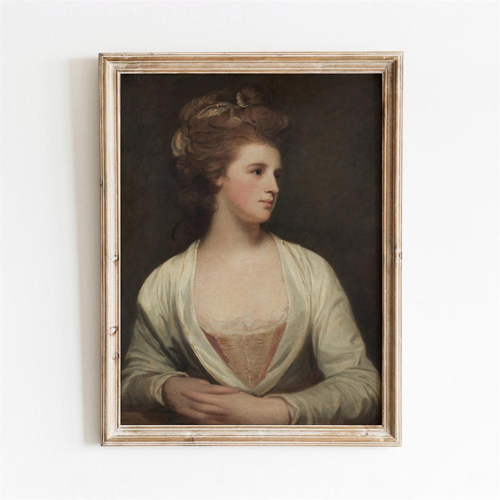 Vintage Portrait Rococo Canvas Painting Classic Art Print Retro Reading Lady Painting Print Duchess Of Maria Amelia Of Braganza
