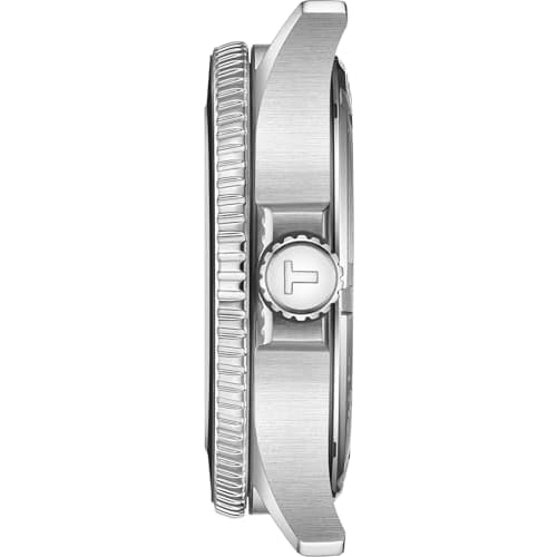 Часы Tissot Seastar 1000 с резиновым ремешком и черным циферблатом, Официально импортированные, Модель T1208521705100