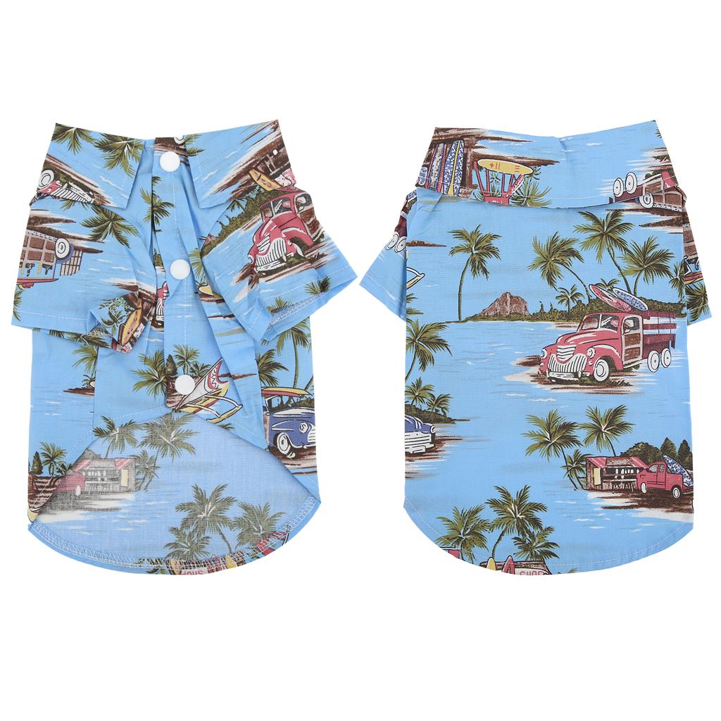 Pet Hawaiian Shirt Cool Breathable Hawaiian Beach Print Dog Summer Camp T Shirt for Dogs and Cats