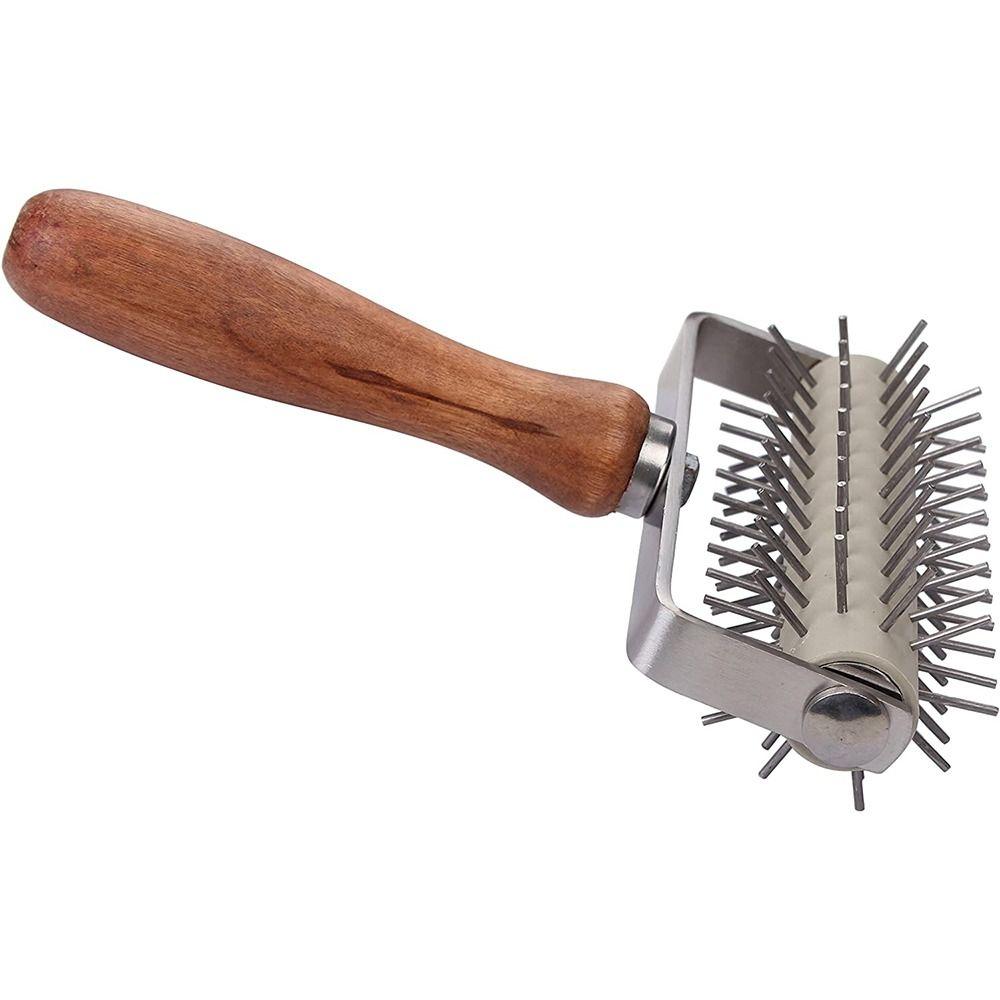 Кондитерский ролик из нержавеющей стали с деревянной ручкой, инструмент для раскатывания теста, инструмент для выпечки, колесо для накалывания пиццы