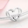 925 Sterling Silver Heart Shape Charm Pendant Beads 925 Sterling Silver Couple Fit Original Jiuhao Charm Bracelet Jewelry