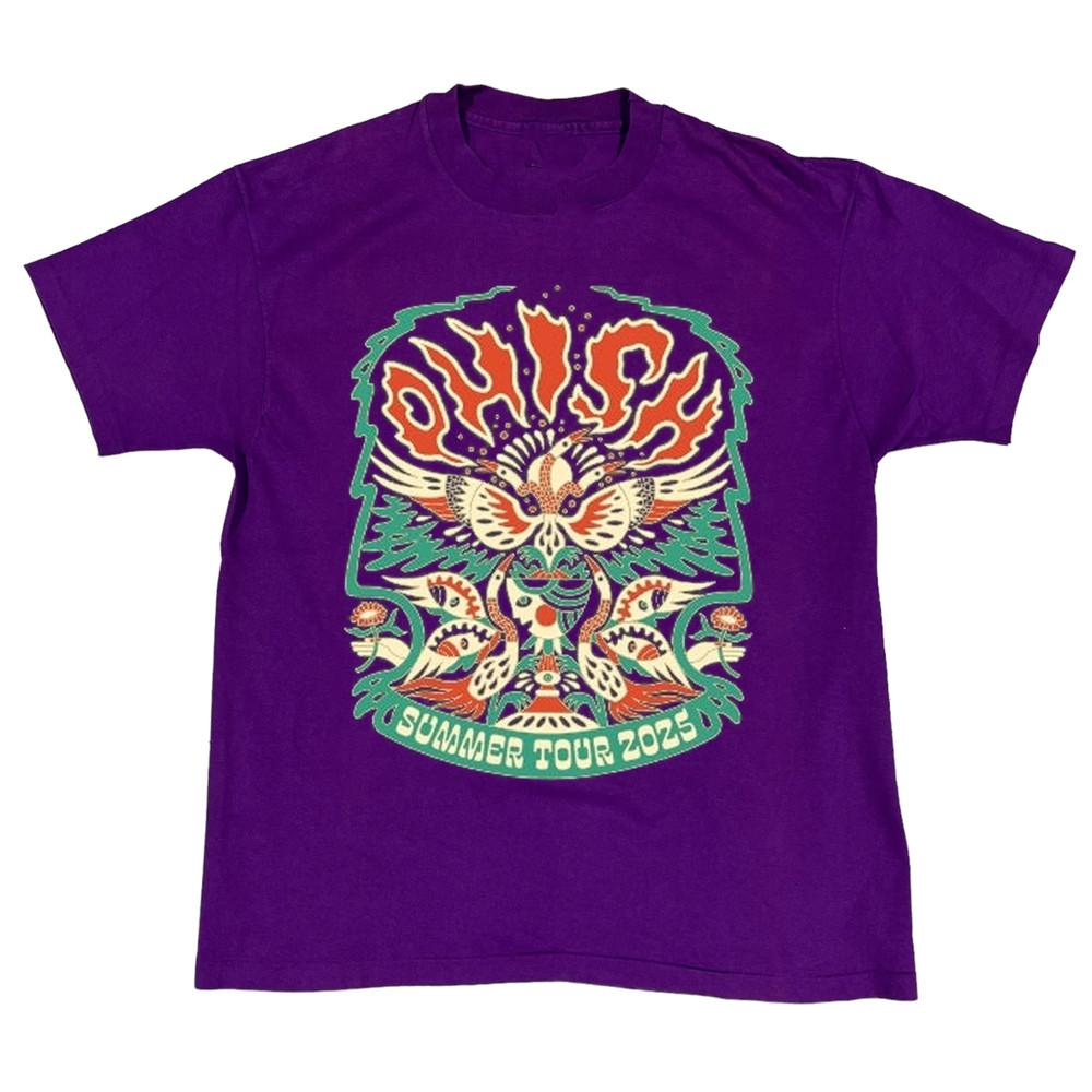 Phish Tour West Coast Tour 2025 Short Sleeve Purple All Size OM355 Unisex T-Shirt