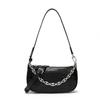 High-end PU Leather Shoulder Bags for Women New Portable Crocodile Texture Crossbody Bags Small Chain Handbags White Black