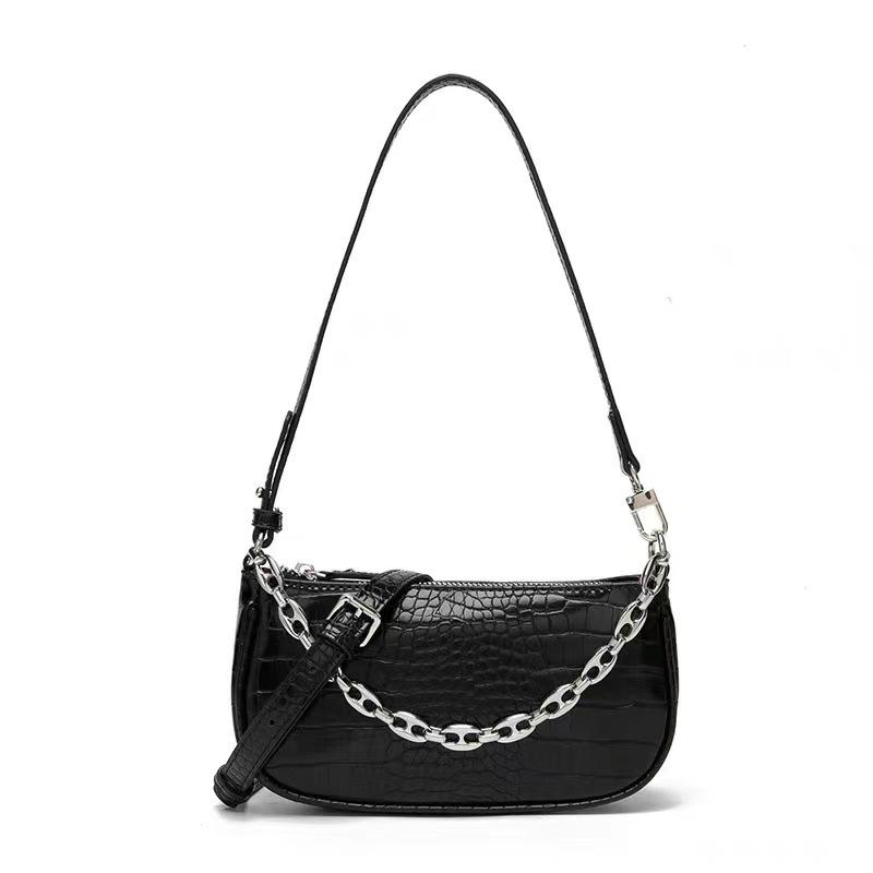 New Fashion Small Square Bag Female Shoulder Bag Crocodile Pattern Advanced French Chain Bags Women Leisure Trend Crossbody Bags