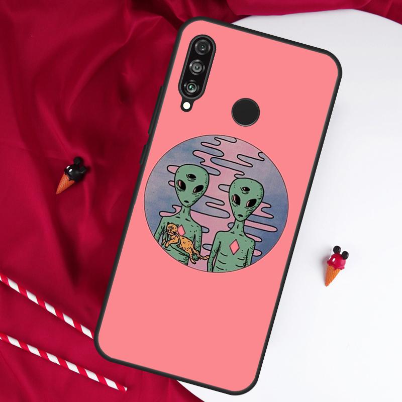 Эстетика Мультяшный Инопланетянин Космос Для Huawei Nova 12i 11i 8i 12s 9 10 SE Y90 Y60 Y70 Y72 Y61 Y91 P20 P30 P40 Lite P60 Pro Чехол