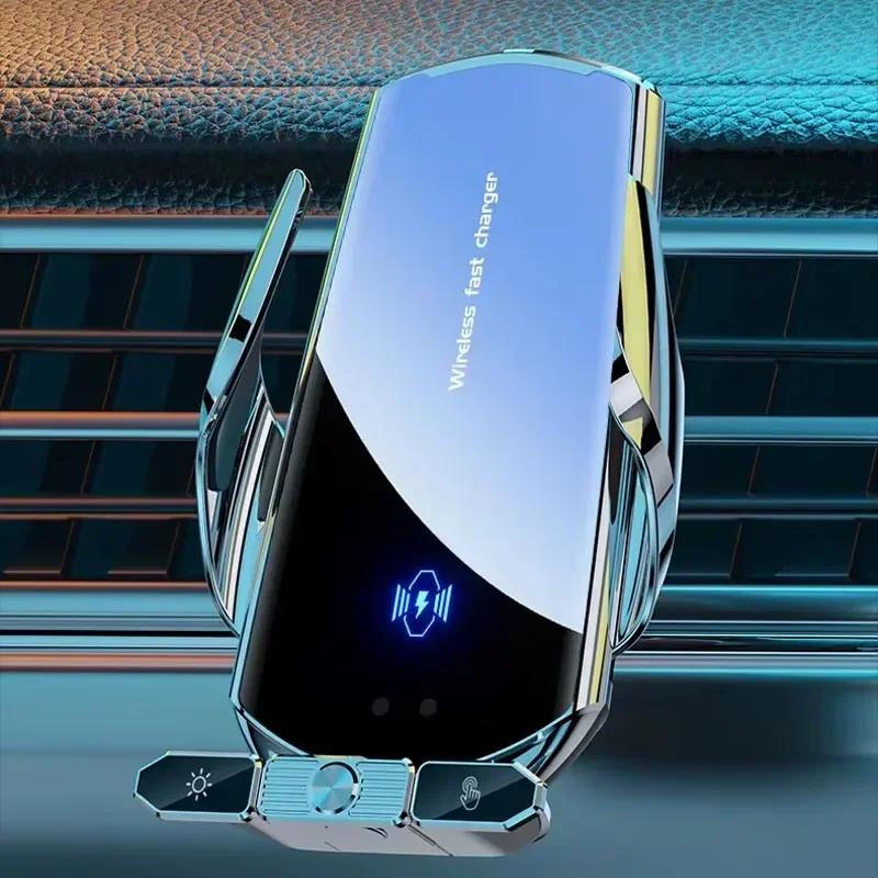 Вращающееся на 360° беспроводное автомобильное зарядное устройство, автоматический магнитный держатель для телефона на вентиляционную решетку для iPhone 16 15 14 13 12, станция быстрой зарядки Samsung