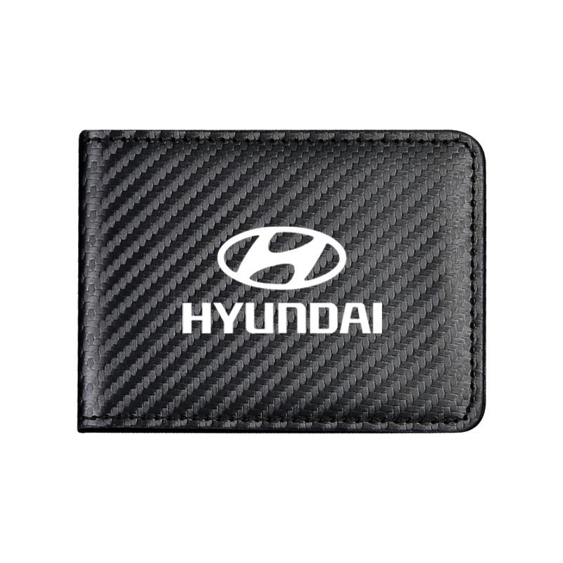 Чехол для карт из углеродного волокна Водительские права автомобиля Для Hyundai Accent Azera Elantra Ioniq Palisade Tucson Tuscani Veloster Аксессуары RR66