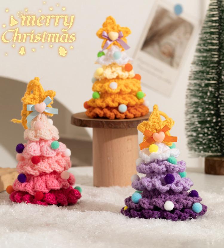 Международная пряжа Крючком Мини Рождественская елка Украшение для автомобиля Подарок