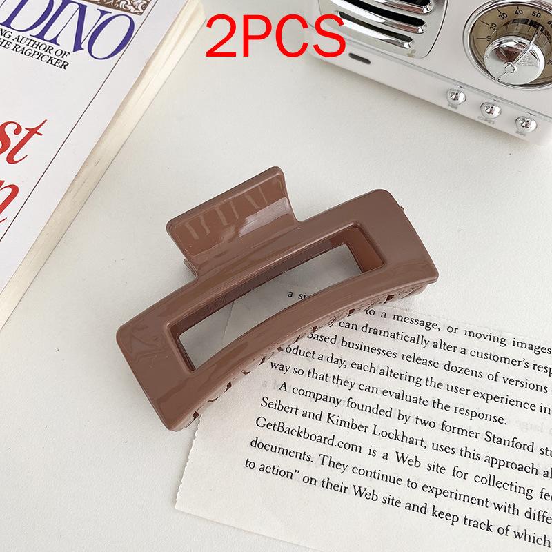 2 шт., комплект головных уборов премиум-класса, новые женские модные зажимы для волос, кофейные, черные, акриловые, большие заколки для волос, зажим для женщин, заколка, аксессуары для волос