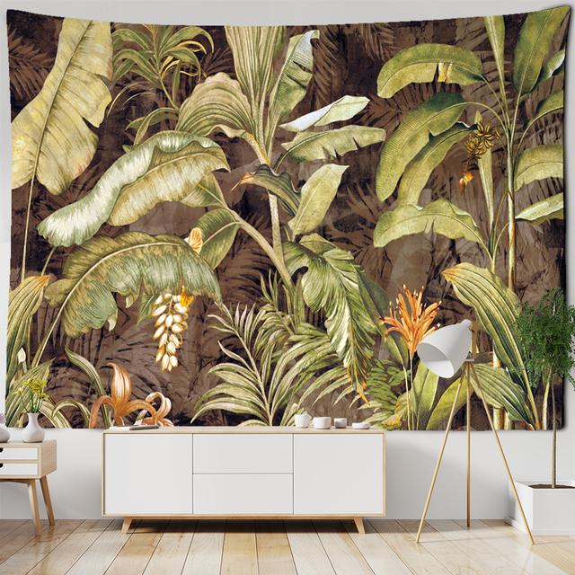 Ручная роспись, настенная живопись с растениями, гобелен, настенный подвесной богемный стиль, простой скандинавский художественный домашний декор