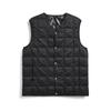 Taion Button Inner Down Size L Men's V-Neck Vest, Black,