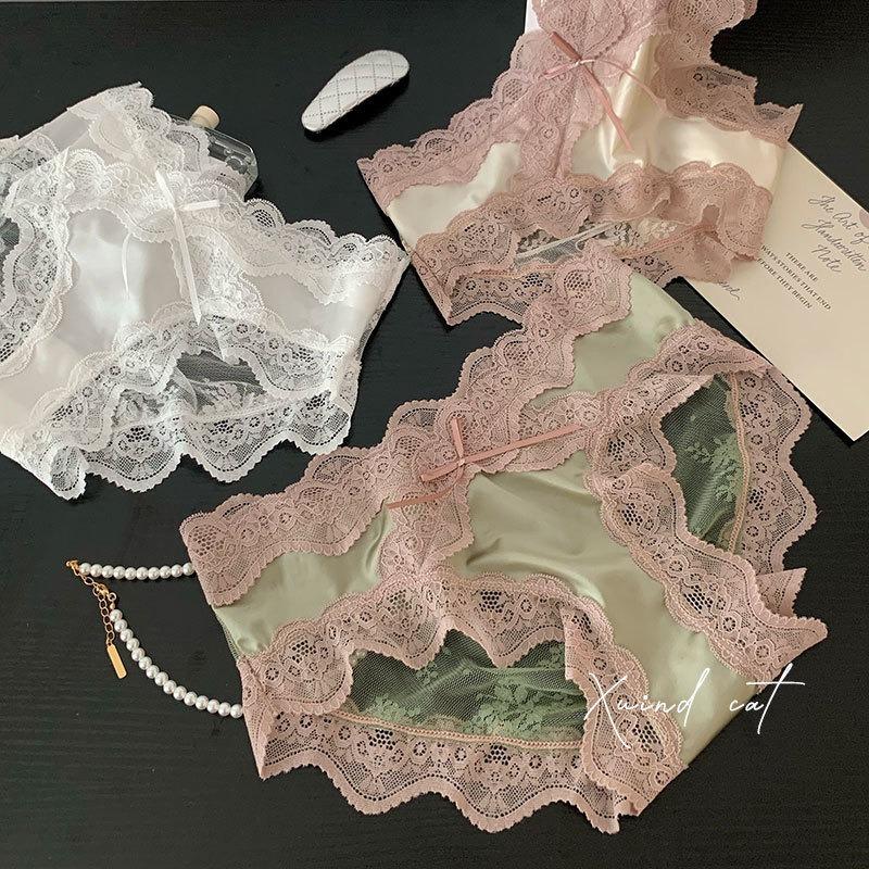 Женское новое сексуальное нижнее белье средней талии из чистого хлопка с кружевной кромкой, дышащее, не оставляющее следов, легкое, высококачественное нижнее белье