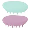 3pcs Oval Shape Hair Brush Silicone Elastic Wide Teeth Shampoo Brush for Hair Washing Cleaning