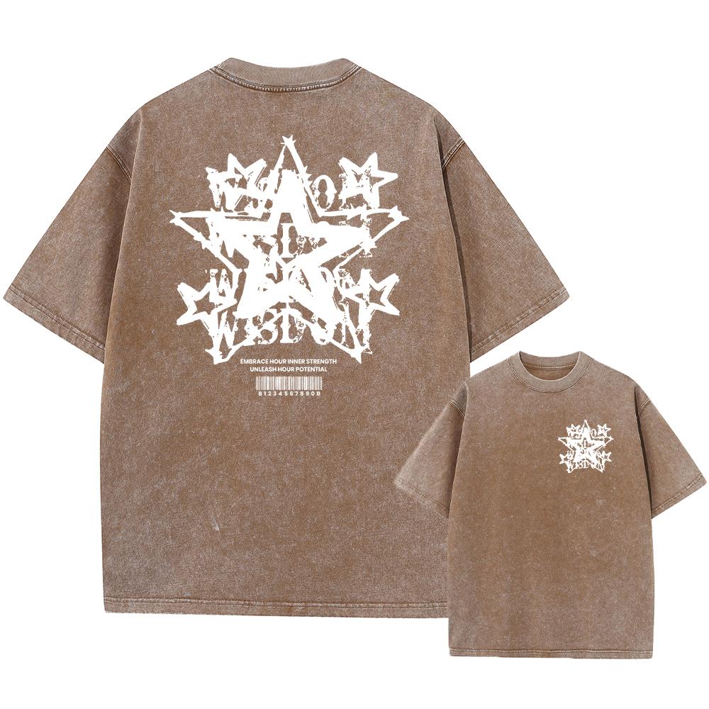 Мужская стираная футболка с винтажным принтом в стиле ретро-панк, повседневная футболка Harajuku из хлопка с коротким рукавом, с эффектом кислотной стирки, верхняя часть