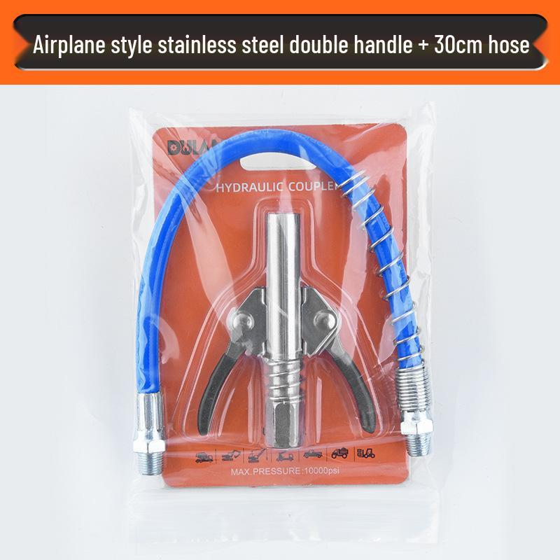 Насадка для шприца для смазки высокого давления с фиксирующими плоскогубцами и самоблокирующейся плоской головкой