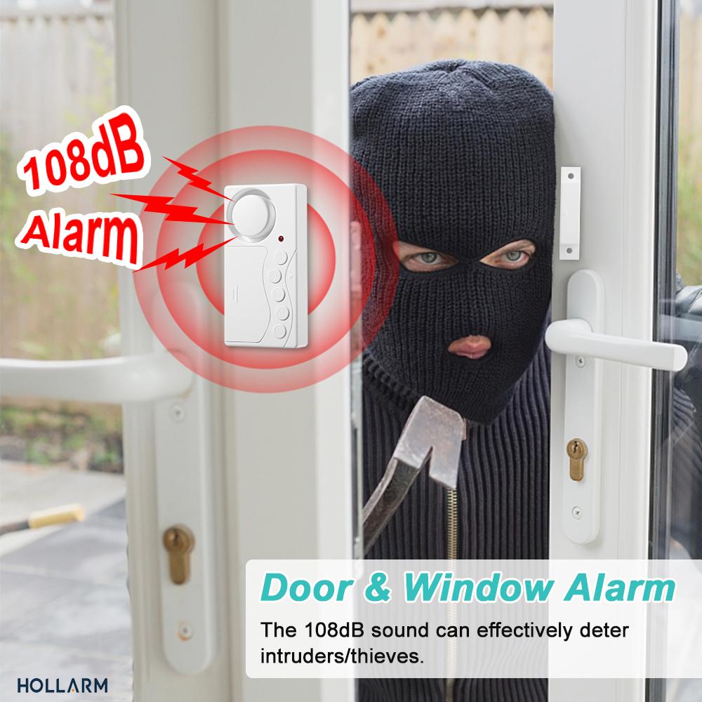 Hollarm Refrigerator Door Alarm 3/15/30/60 Seconds Adjustable Delay Freezer Sensor Anti-theft Door Window Alarm Home Security
