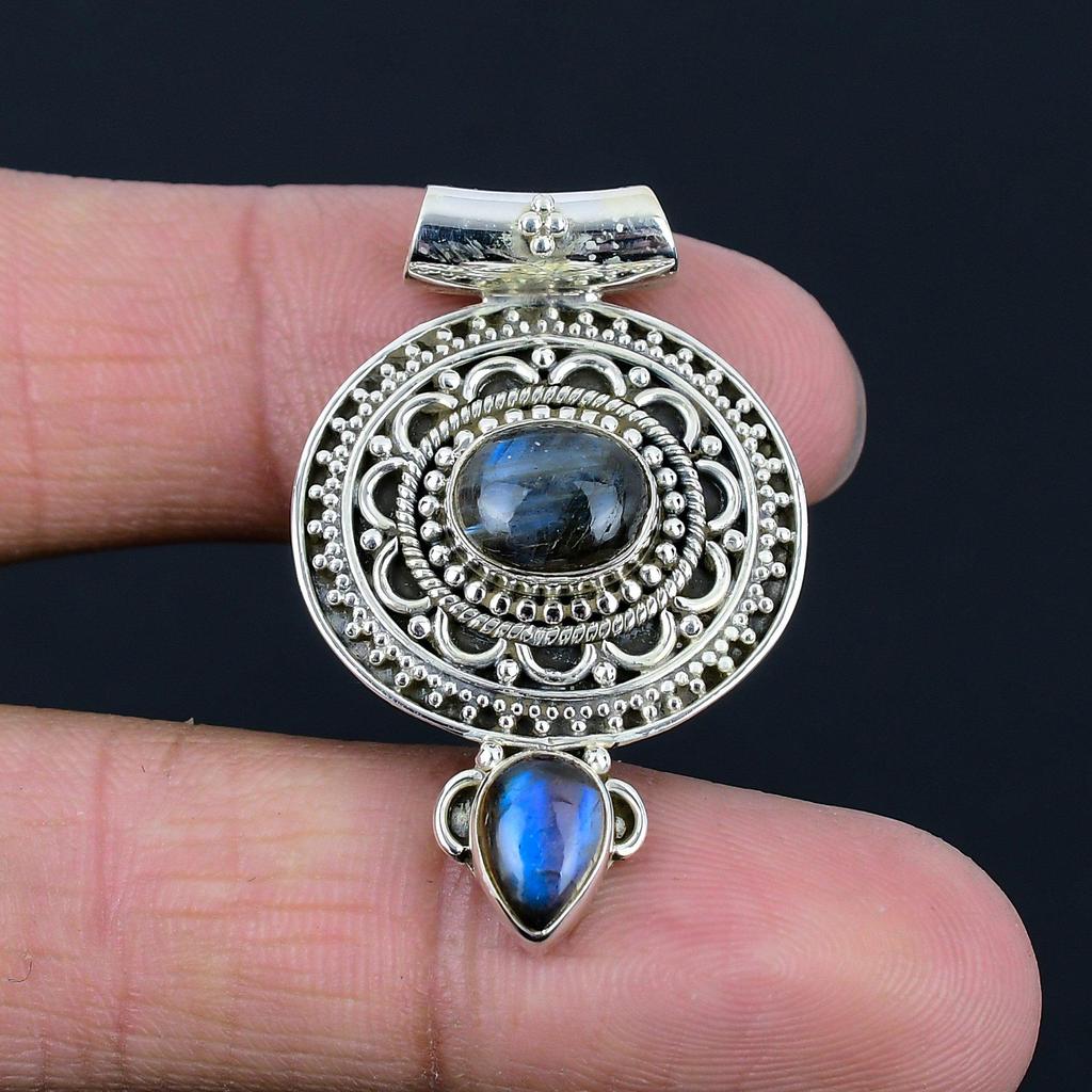 Подвеска из натурального лабрадорита, серебро 925 пробы, подвеска ручной работы из окисленной слезы, подарок на день святого Валентина для близких