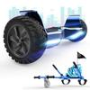 Hoverboard RCB 8.5 Pouces Scooter Électrique Tout Terrain Gyropode Hummer Bluetooth LED + Hoverkart Karting Réglable Bleu