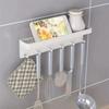 With 6 Hooks Storage Rack Plastic Tableware Hanger New Key Holder  Wall Decor