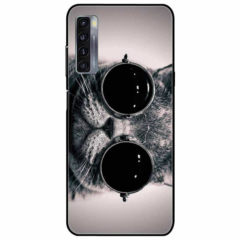 For TCL 20L Plus Case 20L+ Silicone Soft Shockproof TPU Back Cover for TCL 20S 20L Case Black Bumper Painted Funda TCL20S Capa