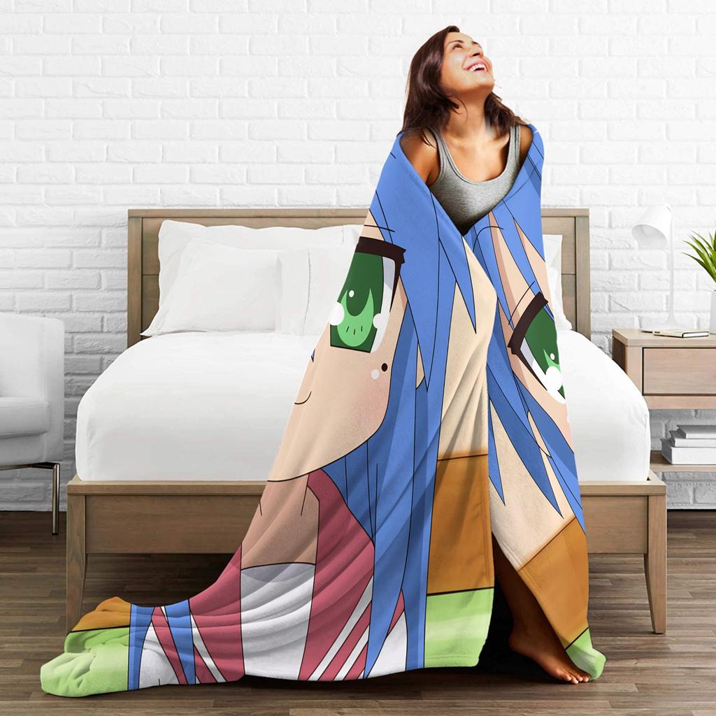 Konata izumi L-Lucky S-Star Blanket Warm Novelty Plush Bedding Throws For Child Couch Bed Flannel Bedspread Bed Cover