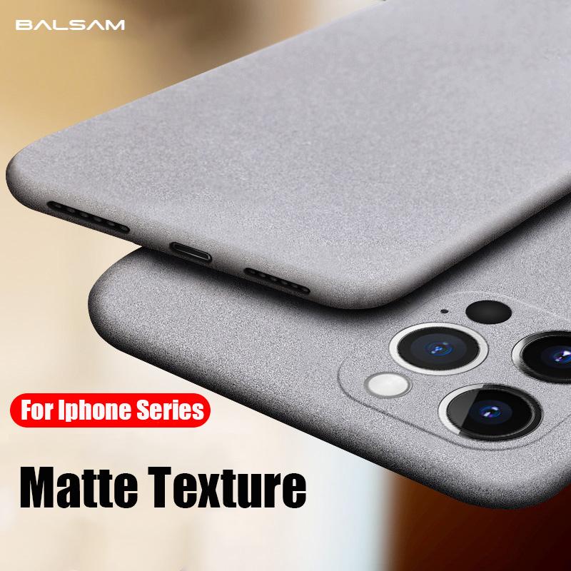 Ультратонкий матовый чехол Sandstone для iPhone 15 14 13 Pro 12 11 Pro Max Mini 16 Plus Тонкий мягкий противоударный чехол TPU с защитой от царапин