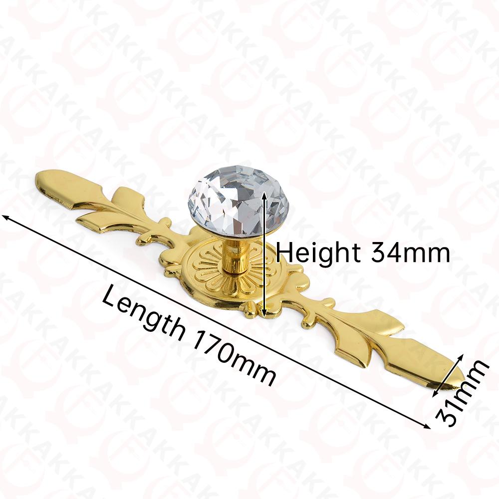 KAK Золотые Хрустальные Стеклянные Ручки и Ручки-Крючки для Шкафов Ручки-Тяжки для Дверей Шкафов Сплав Цинка Кухонная Ручка Мебельная Фурнитура для Дверей
