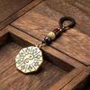 Custom Brass Bell Tortoise Shell Keychain Pendant - Retro High-End Car Lanyard