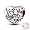 Серебряные Шармы Бусины Вечная Любовь Сердце Сестра Семья Жизнь Шармы Подвески Для Браслета Женские Ювелирные Изделия Подарки