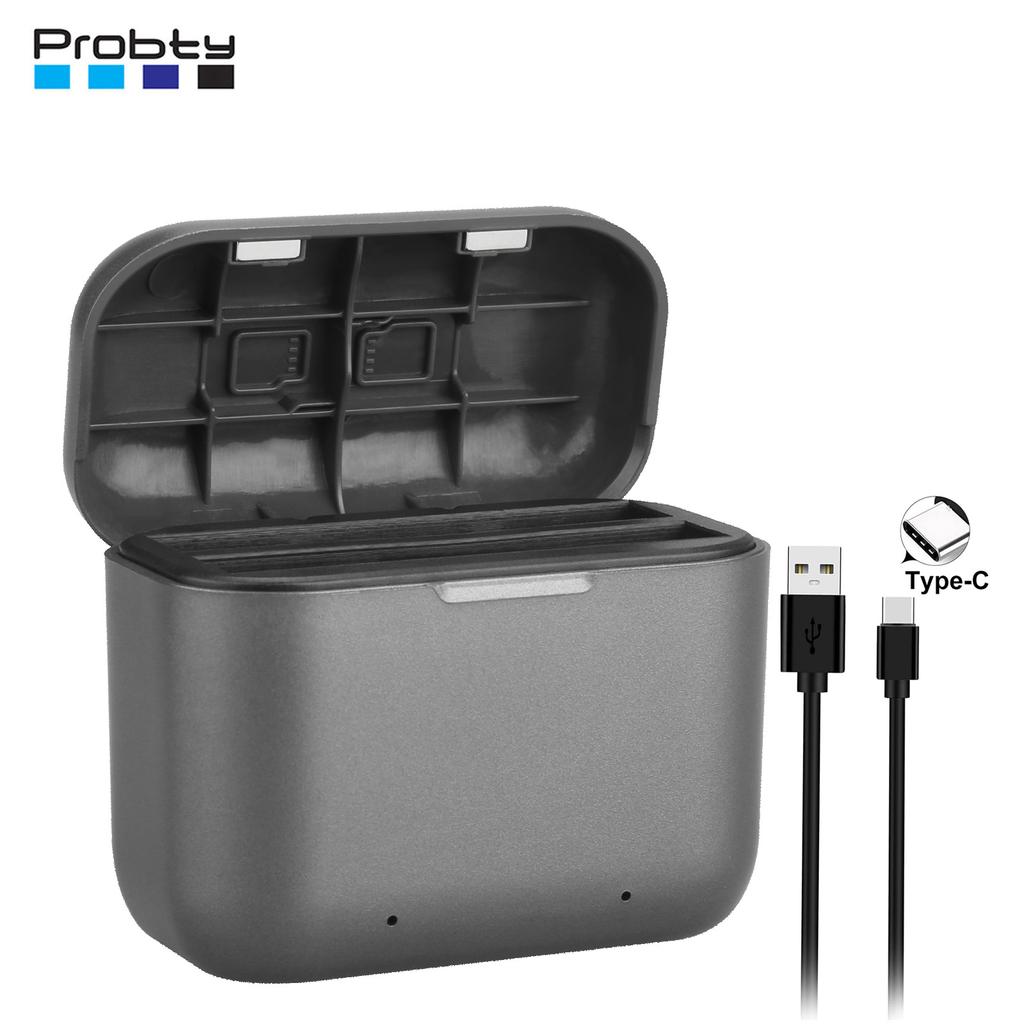 2 Card Slot Type-C Battery Charging Box for Insta 360 X3 Battery for Insta360 One X3 Portable Charge Accessories
