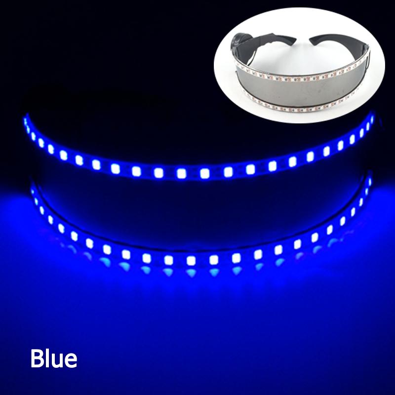 Киберпанк Футуристические Светящиеся Очки Рейв Кибер световые Очки LED светящийся козырек Очки для реквизита шоу электронной музыки EDM