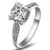 1 Carat NSCD Diamond Ring 4 Prong Sterling Silver Engagement Ring Women Twist Setting 18K White Gold Plated Wedding Band Anniversary Jewelry