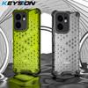 KEYSION Противоударный бронированный чехол для OPPO Reno13 F 5G Мягкий силикон+ПК Прозрачная сотовая задняя крышка для телефона PPO Reno 13 F 4G