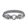 Silver Dragon Animal Motif Dragon Ring Dragon Bracelet Double Layer Chain Stainless Steel Hypoallergenic Halloween Anniversary Gift Accessory Su