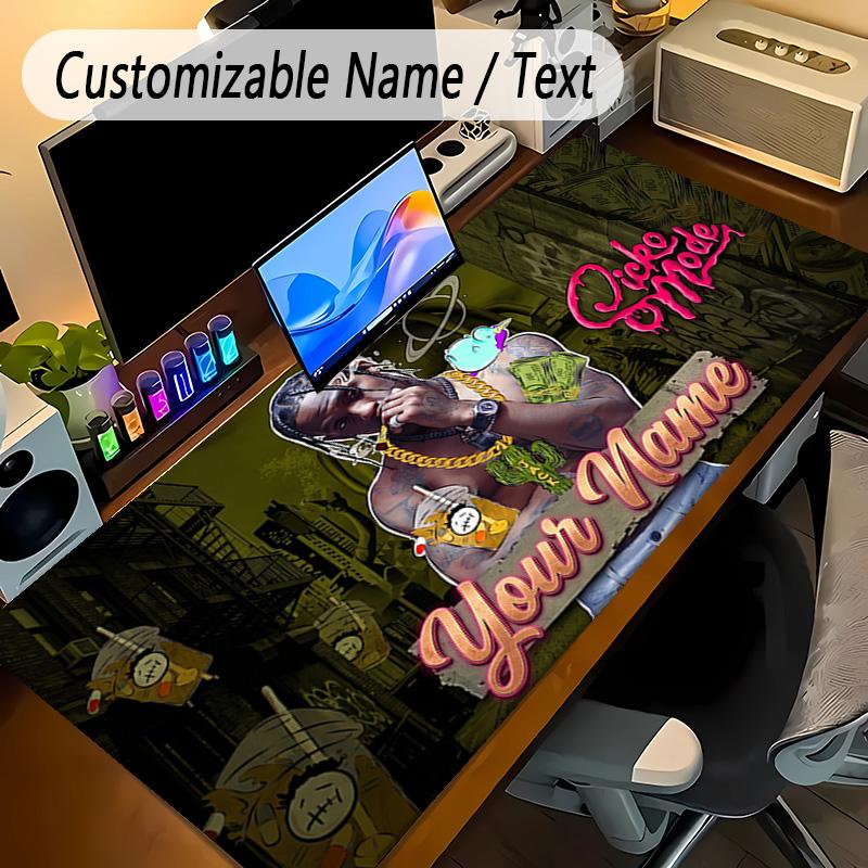Large Mouse PadTravis Scott Custom Name Text Personalized Desk Mat Non Slip Gaming Pad