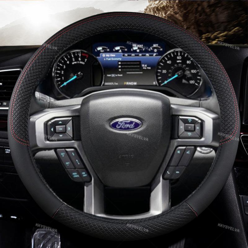 Для Ford Expedition 2007-2022 F150 F-250 2000-2022 F-350 Super Duty 2000-2016 Чехол на руль автомобиля Кожаный Автоаксессуары