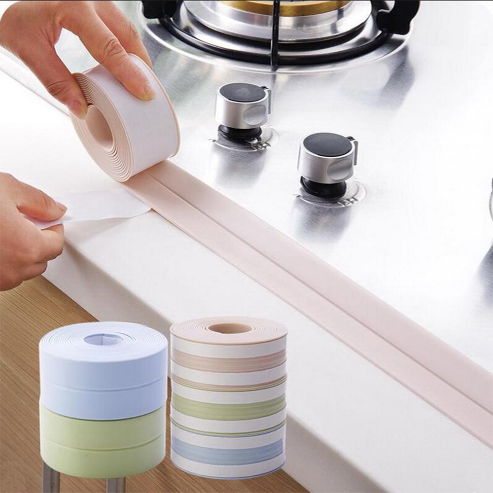 Waterproof Anti-mildew Sealing Tape Bathroom Bathtub White PVC Self-adhesive Sealing Strip Kitchen Sink Door Window Seam Sticker
