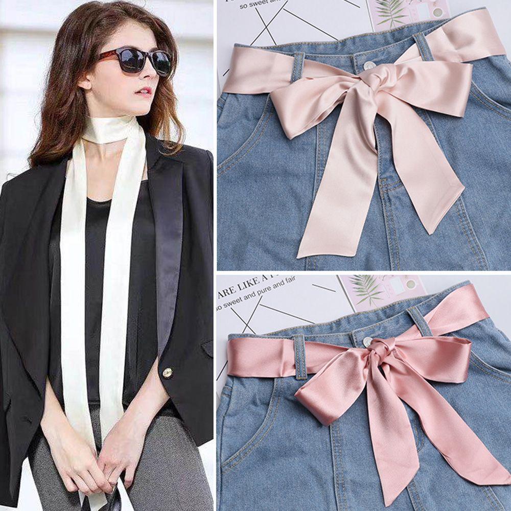 All Match Wide Waist Accessories Women Ladies Scarf Belt Silk Belts Silk Scarf Ribbon Knot