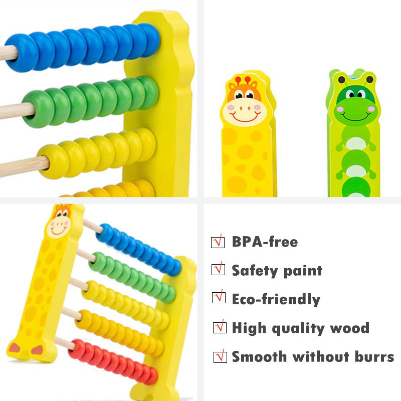 Детские деревянные счеты Игрушка для раннего изучения математики Монтессори Развивающие счеты для счета Вычислительные бусины Игрушки для логического мышления для малышей