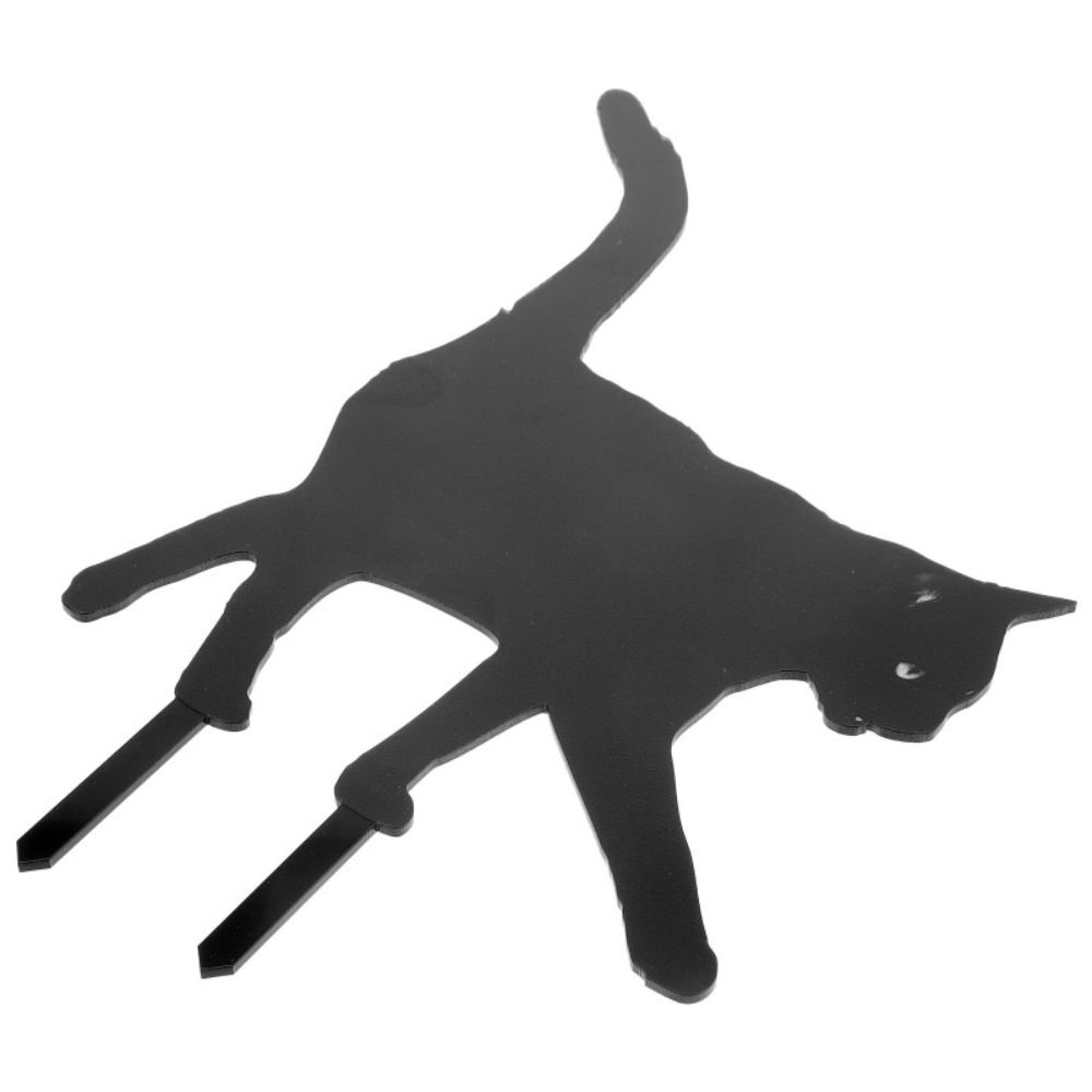 Black Acrylic Cat Stake Waterproof Simulation Black Cat Statue Cat Garden Stake  Courtyard