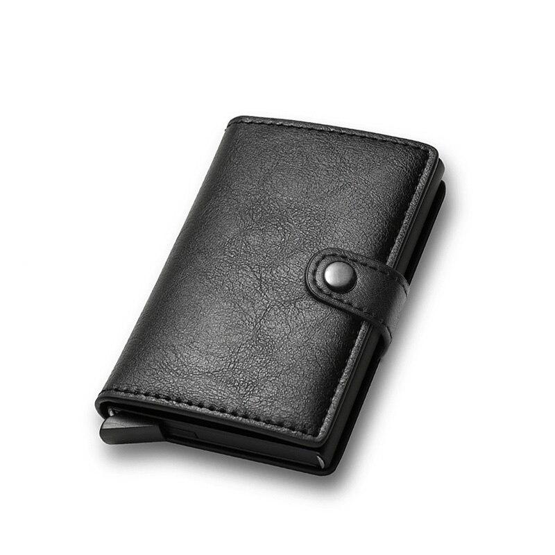 Slim Thin RFID Business Card Holder Name Card Case Carbon Fiber Wallet Men Bank Cradholder Minimalist Walets Money Bag with Hasp