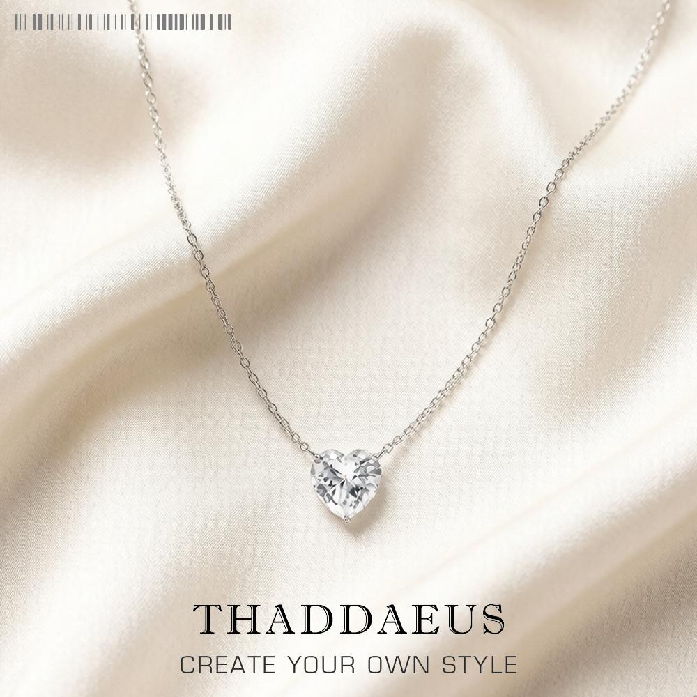 Collier en argent Sterling 925 avec pierre blanche en forme de cœur, bijoux fins, cadeau romantique pour femmes et hommes, nouvelle collection été