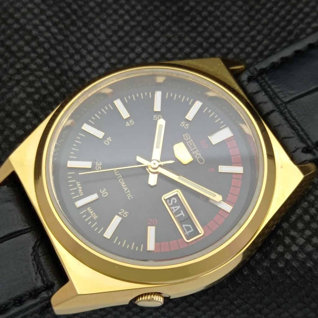 ВОССТАНОВЛЕННЫЕ ВИНТАЖНЫЕ ЧАСЫ SEIKO 5 AUTO 6309A JAPAN MENS DAY/DATE ЧЕРНЫЕ a309511-9